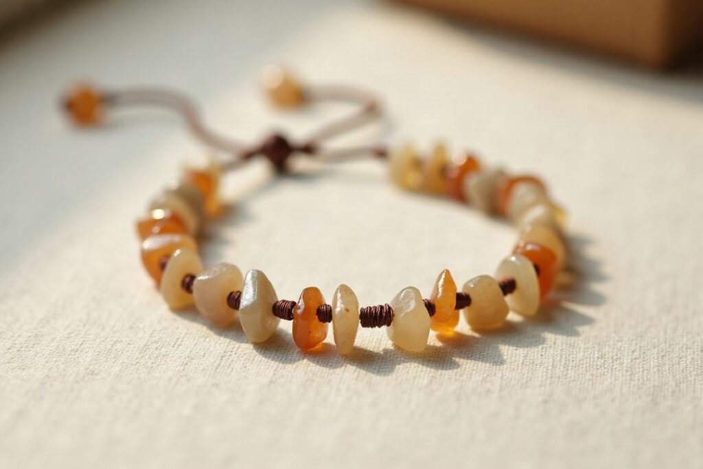 Bracelet made of irregular small quartz chips